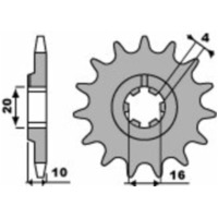 PBR Standard Stahlritzel vorne 2066 - 520 für Husqvarna CR125, SMS125, WR125 2066.14.18NC
