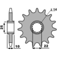 PBR Standard Stahlritzel vorne 2070 - 520 für TM Racing, für: Gas Gas