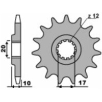 PBR Standard Stahlritzel vorne 2074 - 520 für Husqvarna CR125, WR125