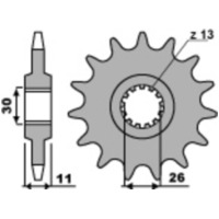 PBR Steel Standard Front Sprocket 2091 - 525 for Yamaha FZ8N, FZ8S, MT-07 Husaberg FE390, FE450, FE570 2091.16.18NC