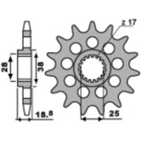 PBR Steel Standard Front Sprocket 2098 - 520 for Triumph TRIDENT750 2098.16.18NC