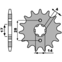 PBR Standard Stahlritzel vorne 2118 - 428 für Derbi GPR125, MULHACEN125, SENDA125 Honda CRF125F, CRF250R 2118.14.18NC