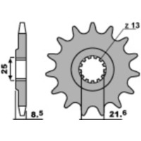 PBR Steel Standard Front Sprocket 2137 - 525 for Kawasaki KLV1000, NINJAZX-10R, NINJAZX-9R 2137.16.18NC