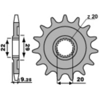 PBR Steel Standard Front Sprocket 2146 - 520 for Kawasaki KX250, KX250F 2146.12.18NC