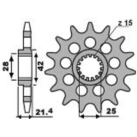 PBR Standard Stahlritzel vorne 2150 - 525 für Aprilia DORSODURO1200, DORSODURO750, DORSODURO900 2150.16.18NC