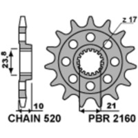 PBR Steel Standard Front Sprocket 2260 - 520 for Suzuki RM-Z450