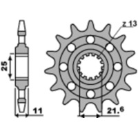 PBR Racing Steel Standard Front Sprocket 2172 - 520 for Yamaha FZ6600, FZ6600S2, XJ6 2172.17.18NC