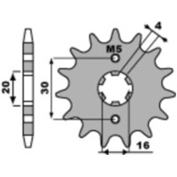 PBR Standard Stahlritzel vorne 2177 - 428 für Yamaha TT-R125, YBR125