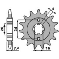 PBR Standard Stahlritzel vorne 2247 - 520 für KTM 125DUKE, 200DUKE, RC125 2247.14.18NC