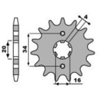 PBR Standard Stahlritzel vorne 263 - 428 für Yamaha DT125, SR125, TZR125 Suzuki DR125SM