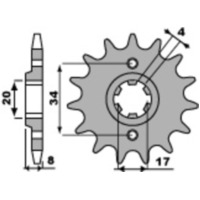 PBR Standard Stahlriztel vorne 267 - 520 für Honda CB250, XL350R, XR350R