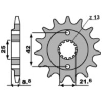 PBR Standard Stahlritzel vorne 525 - 520 für Kawasaki ELIMINATOR250, ESTRELLA250, GPZ400 525.15.18NC