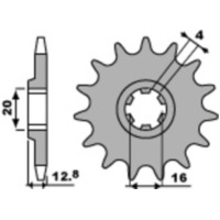 PBR Steel Standard Front Sprocket 801 - 428 for TM Racing EN125, EN144, MX125