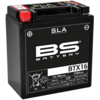 BS BATTERY SLA Battery Maintenance Free Factory Activated - BTX16 for Suzuki, Kawasaki, Gilera