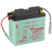 YUASA Battery Conventional without Acid Pack - 6N4B-2A for Suzuki, Fantic, Kawasaki