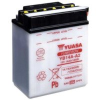 YUASA Battery Conventional without Acid Pack - YB14A-A2 for Polaris, Kawasaki, Suzuki