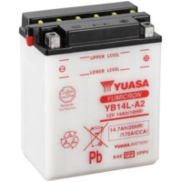 YUASA Konventionelle Batterie ohne Säurepack - YB14L-A2 für Kawasaki, Triumph, Honda