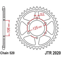 JT SPROCKETS Kettenrad 41 Zähne Stahl Standard 520 Pitch Typ 2020