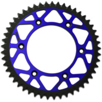 PBR Twin Color Kettenrad Blau/Schwarz 48 Zähne Aluminium ultraleichtes selbstreinigendes Kettenrad Hart eloxiert 520 Pitch Typ 270 für Yamaha, Honda, Fantic