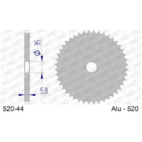 AFAM Aluminium Ultra-Light Hard Anodized hinteres Ritzel 17404 - 520 520-44