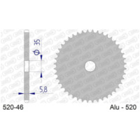 AFAM Aluminium Ultra-Light Hard Anodized Rear Sprocket 17404 - 520 520-46