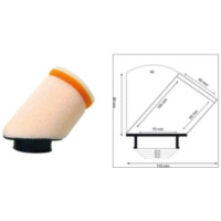 TWIN AIR Air Filter Cilindrical 45° Ø28mm - 158977