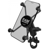 RAM MOUNTS X-Grip® Short Arm Phone Holder with Handlebar U-Bolt Base - Large Phones for Honda, Yamaha, Suzuki