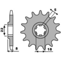 PBR Steel Standard Front Sprocket 431 - 520 431.14.18NC