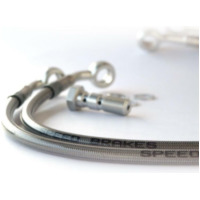 SPEEDBRAKES Aviation Bremsschlauch Edelstahl/Rot Anschluss  100154848