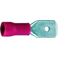 Spade connector male red 0.25-1.0