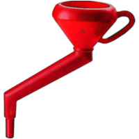 Offset plastic oil funnel