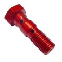 Banjo bolt double 3/8´-24 red