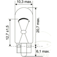 Glühbirne Lampe 12V5W JMP 1625BLUEJMP10er