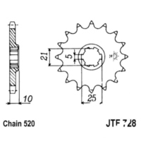 Front sprocket 16tooth pitch 520 JTF72816