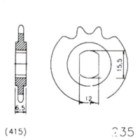 Zahnrad Ritzel 15Z Teilung 415