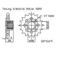 Zahnrad Racing-Ritzel 18Z Teilung 525