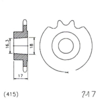 Zahnrad Ritzel 11Z Teilung 415 20021711