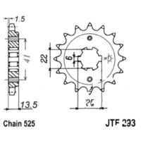 Zahnrad Ritzel 16Z Teilung 525