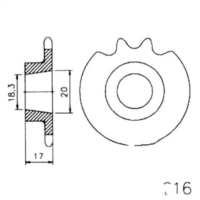 Zahnrad Ritzel 15Z Teilung 420