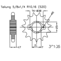 Front sprocket 15tooth pitch 520 503210615