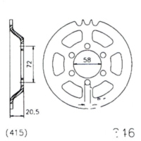 Rear sprocket 47 tooth 415 black 20084647