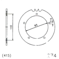 Rear sprocket 42 tooth 415 black