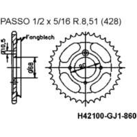 Rear sprocket 45 tooth pitch 428 95R24145