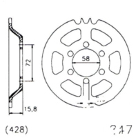 Rear sprocket 39 tooth 428 black