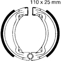 Brake shoes grooved inc springs ebc Y504G