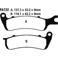 Brake pads standard ebc FA722