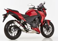 Supersport Slip on Ersatzdämpfer - silber Auspuff für: HONDA CBR500R PC44, CB500X PC46