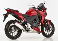 DSX-5 slip on exhaust - silver for: HONDA CBR500R PC44, CB500F PC45