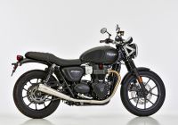 Retro Slip on Ersatzdämpfer - silber Auspuff für: TRIUMPH Street Cup DZ01, Street Twin DP01