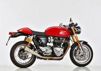 Retro slip on exhaust - silver for: TRIUMPH Speed Twin 1200 DD01, Thruxton DE01